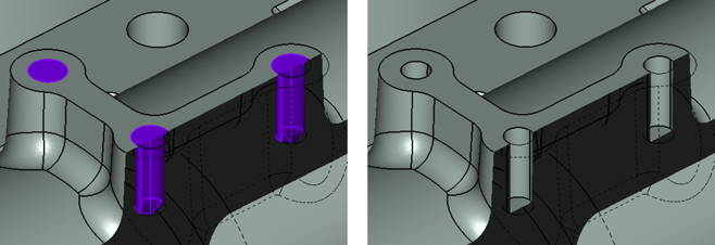 hole simplification blind hole cadfix